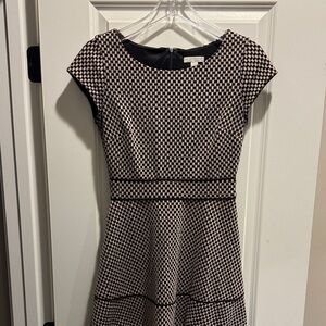 Chic Black and Tan Checkered Dress